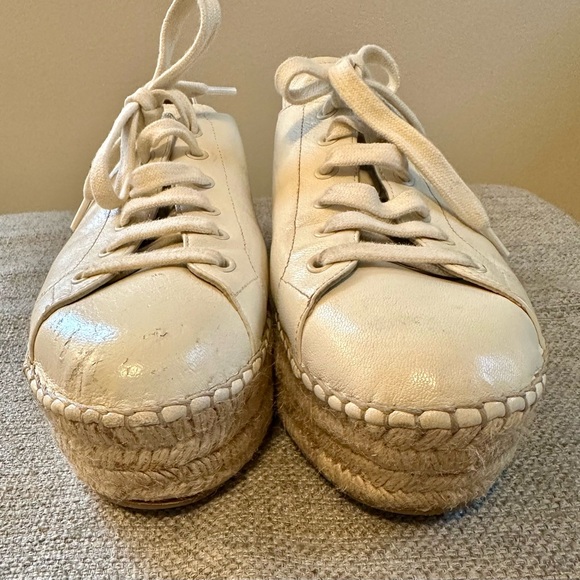 Prada platform espadrille leather sneakers. - Picture 4 of 13